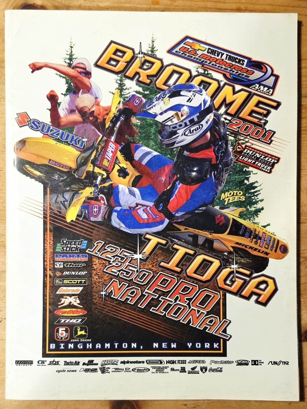 2001 Broome Tioga MX Pro National Race Program Ricky Carmichael Poster EXCELLENT